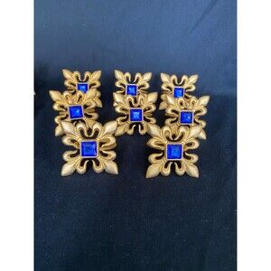 4 Gold Toned Elegant Napkin Rings